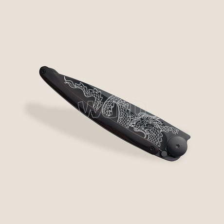 Deejo 1GB107 Black tattoo 37g, granadilla wood, Japanese Dragon 5
