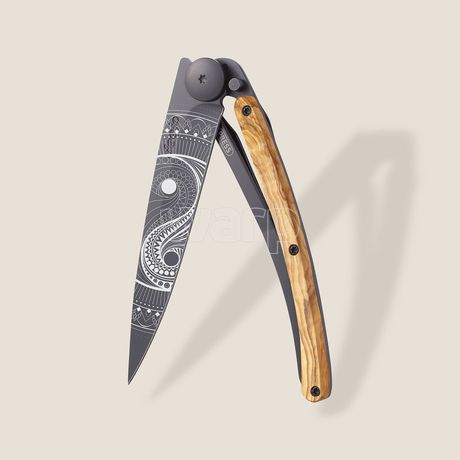Deejo 1GB149 Tattoo Black 37g, olive wood, Yin & Yang - 4